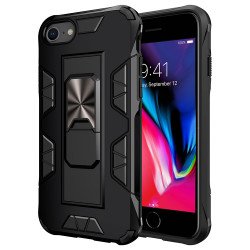 iPhone SE 2020 / 8 / 7 Military Grade Armor Protection Stand Magnetic Feature Case (Black)